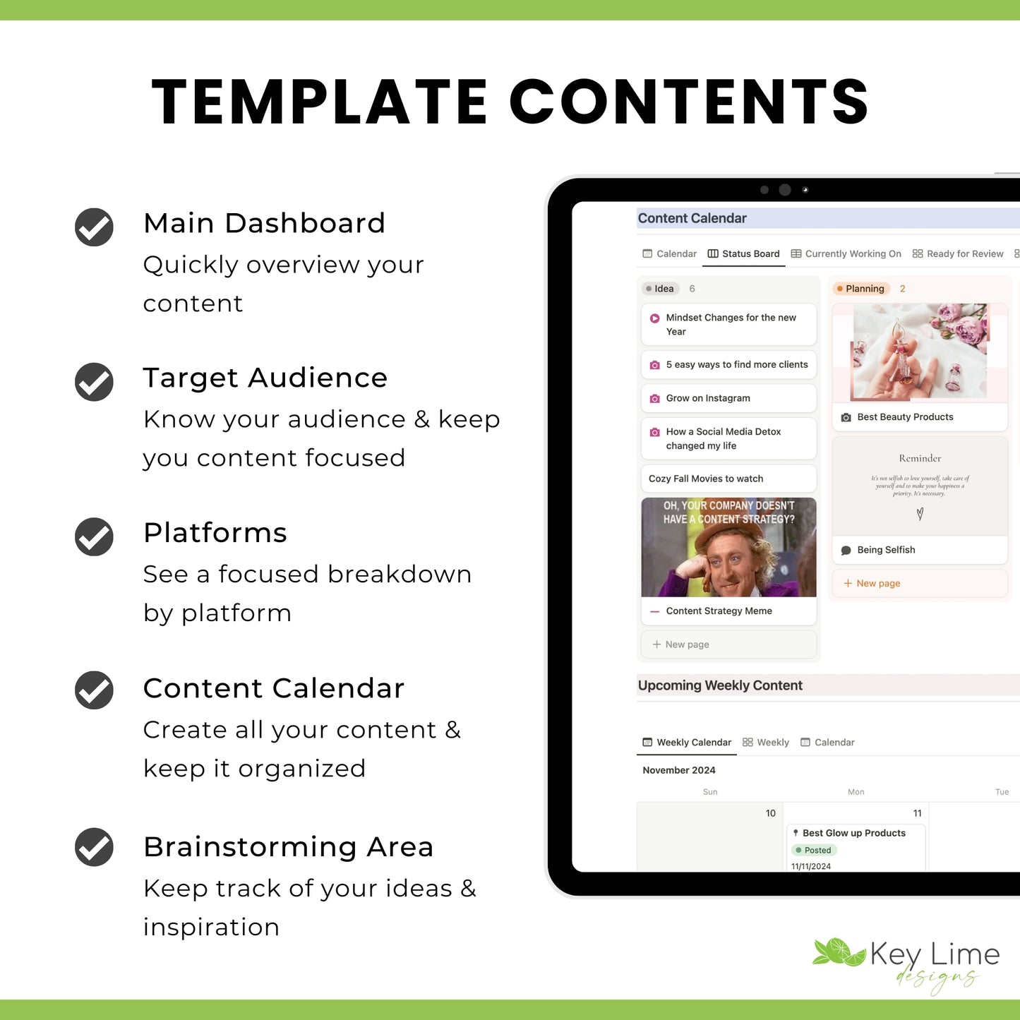 Content Planning Hub for Notion