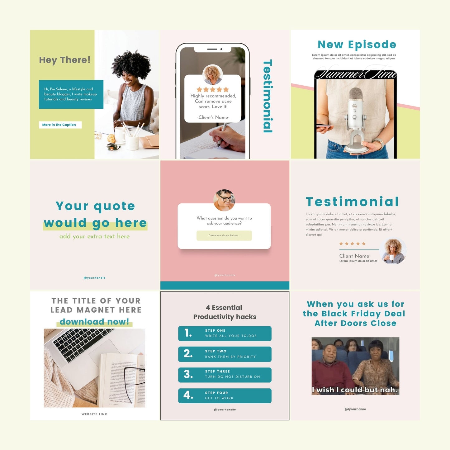 Social Media Post Templates for Canva