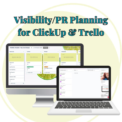 Visibility / PR Tracking Templates for ClickUp & Trello - Key Lime Designs