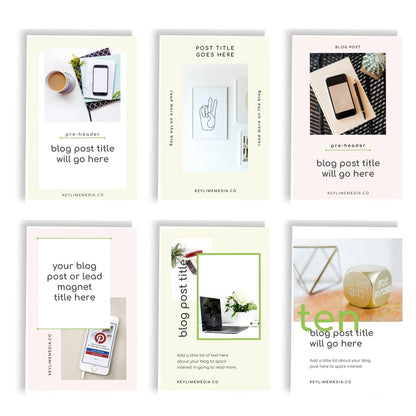 Pinterest Pin Templates for Canva - Key Lime Designs