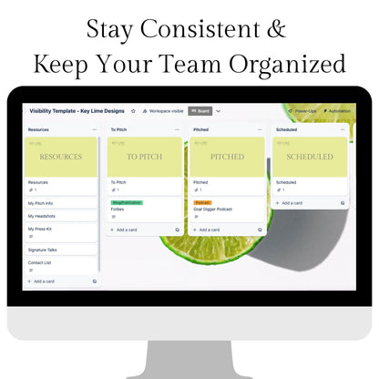 Visibility / PR Tracking Templates for ClickUp & Trello - Key Lime Designs