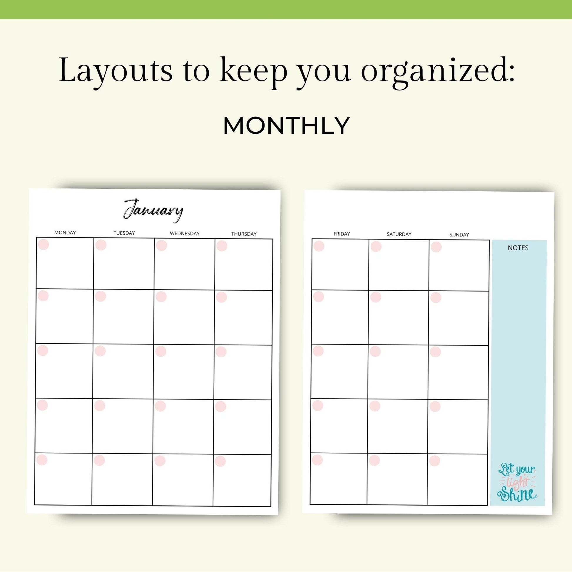 Printable Planner for Life & Business - Teal & Pink - Key Lime Designs