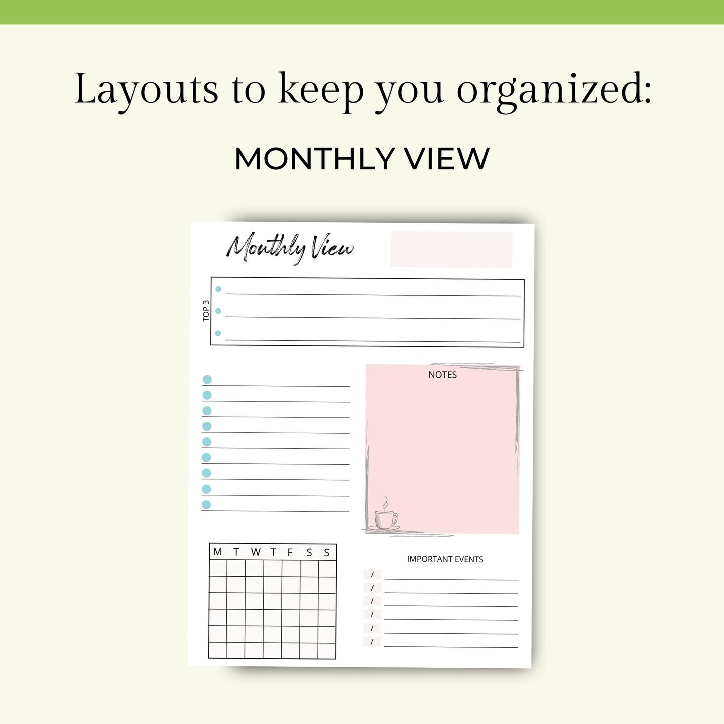 Printable Planner for Life & Business - Teal & Pink - Key Lime Designs