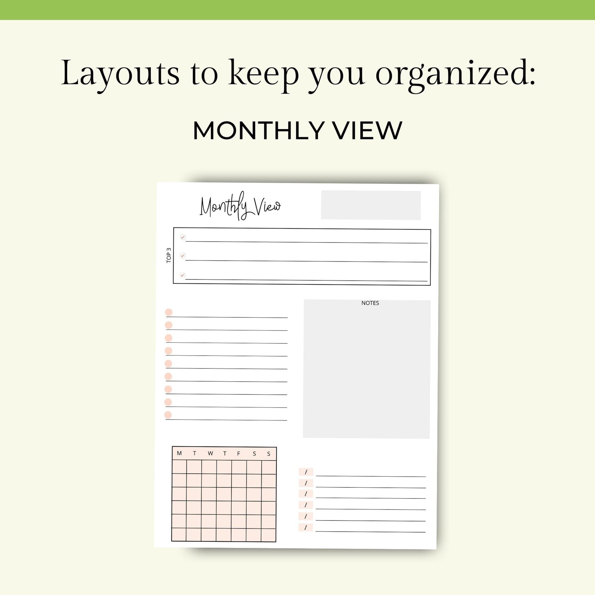 Printable Planner for Life & Business - Peach - Key Lime Designs