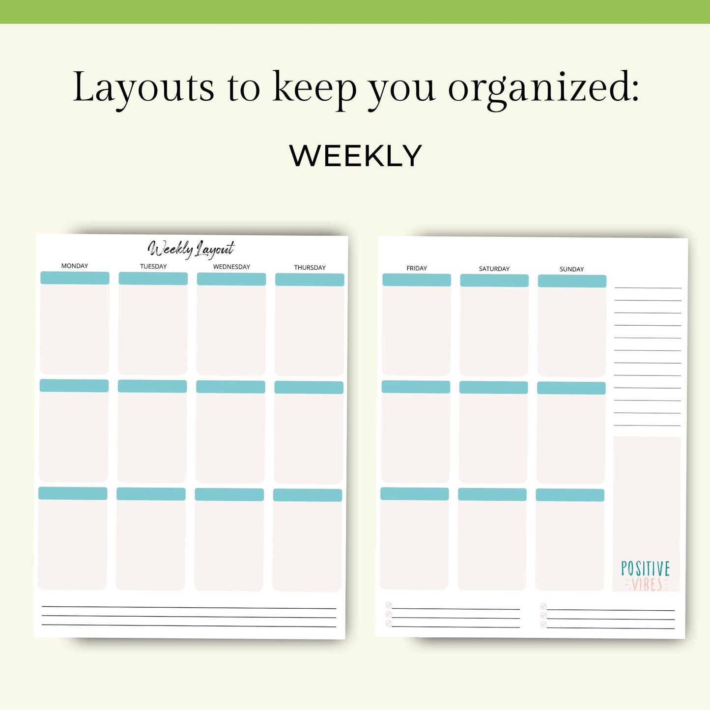 Printable Planner for Life & Business - Teal & Pink - Key Lime Designs