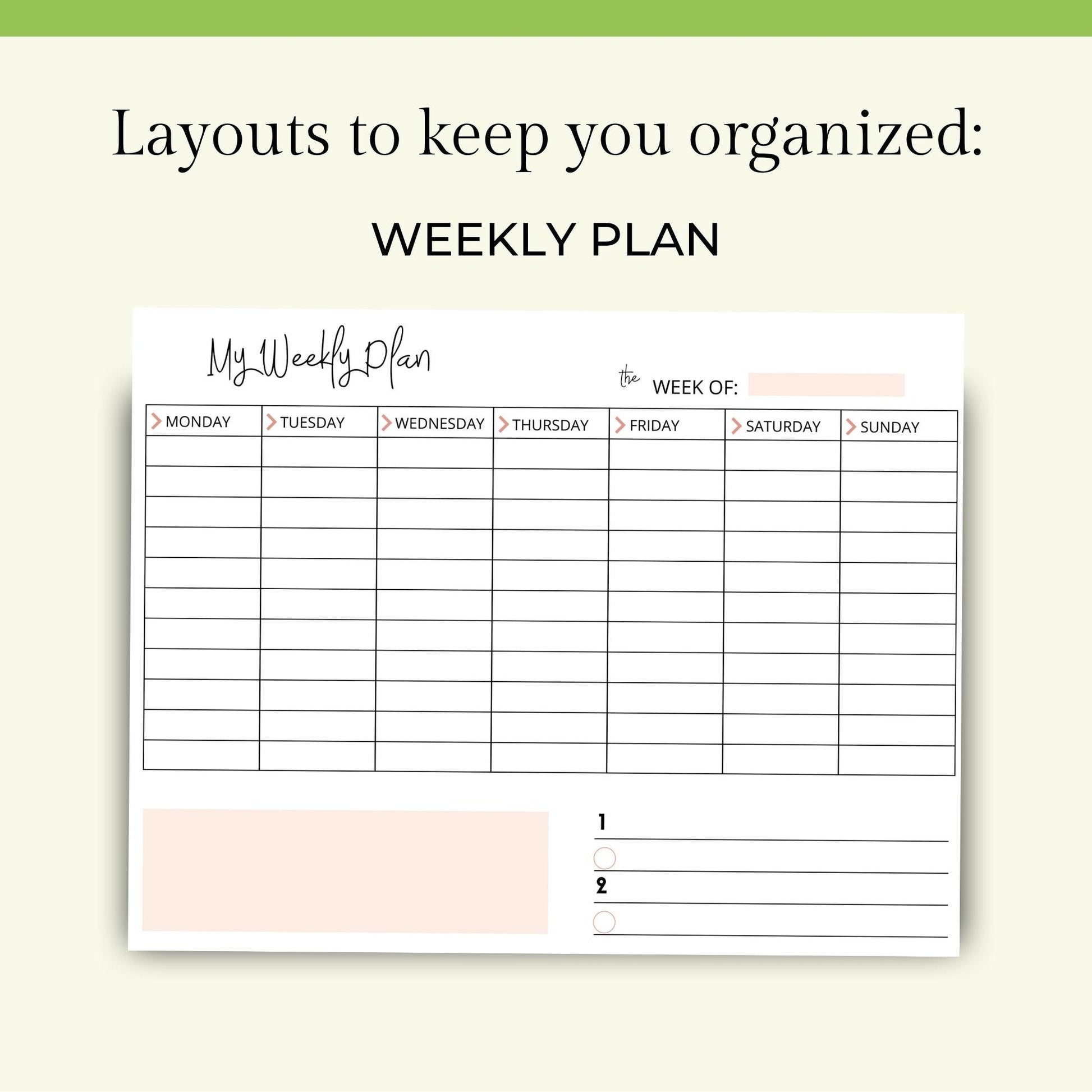 Printable Planner for Life & Business - Peach - Key Lime Designs