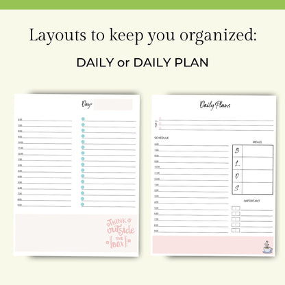 Printable Planner for Life & Business - Teal & Pink - Key Lime Designs