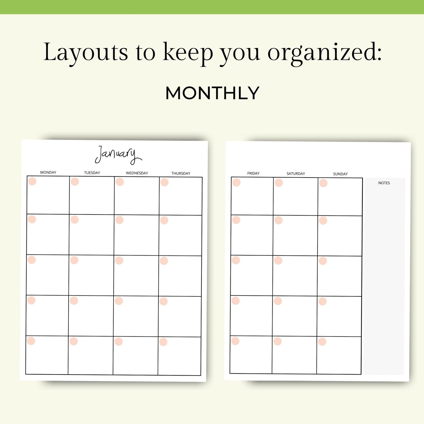 Printable Planner for Life & Business - Peach - Key Lime Designs