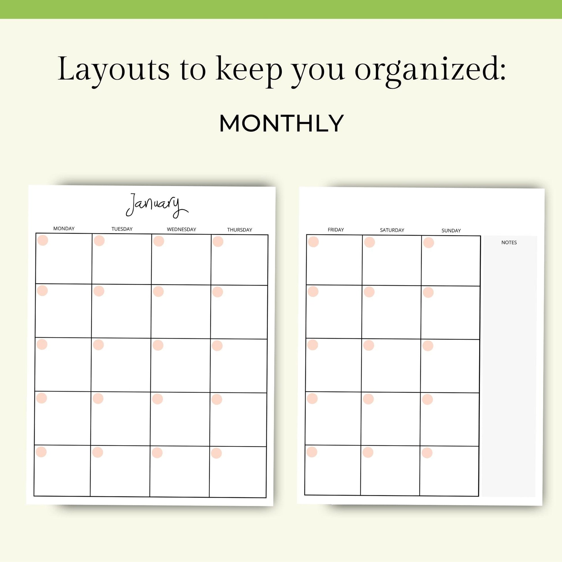 Printable Planner for Life & Business - Peach - Key Lime Designs