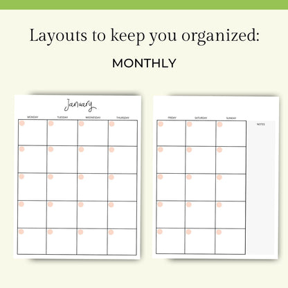 Printable Planner for Life & Business - Peach - Key Lime Designs