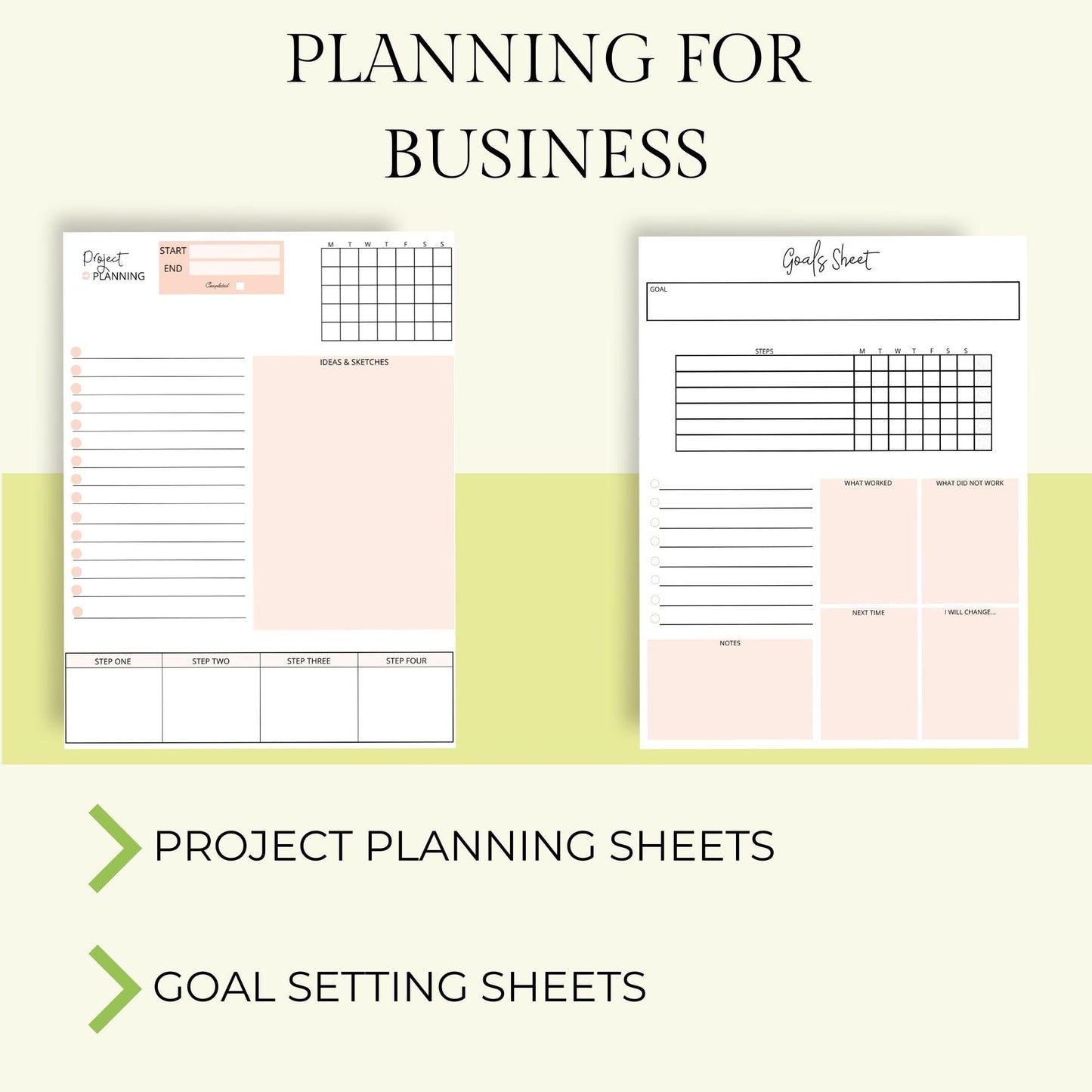 Printable Planner for Life & Business - Peach - Key Lime Designs